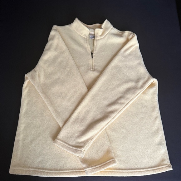 L.L. Bean Polartec 1/4 Zip Fleece Pullover Sweater Women’s XL – Cream Yellow - Picture 1 of 10